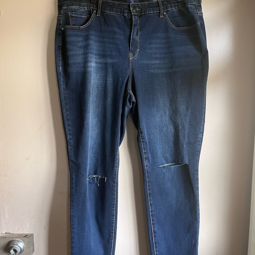 KAARI Blue Curvy Skinny Jeans